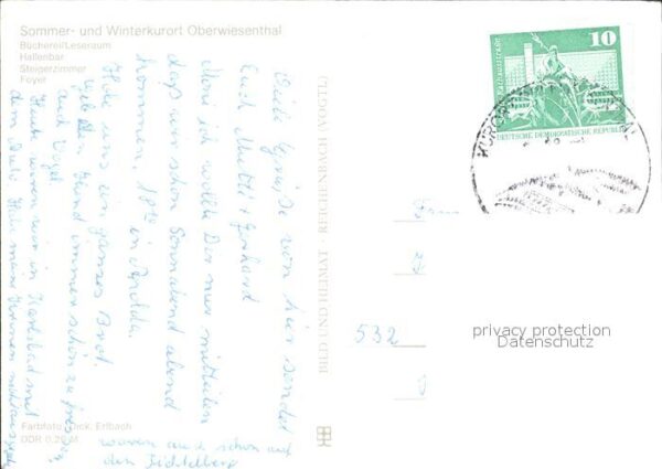 Oberwiesenthal Erzgebirge FDGB Erholungsheim Am Fichtelberg Büche – Bild 2