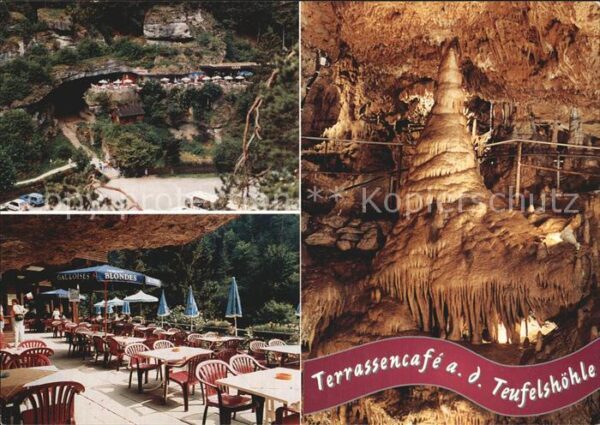 Pottenstein Oberfranken Terrassencafe an der Teufelshöhle Tropf