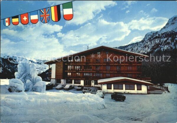 Colfosco Hotel Cappella Winterpanorama Dolomiten