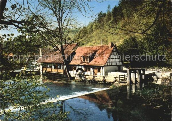 Blaubeuren Hammerschmiede am Blautopf Wehr Wasserr