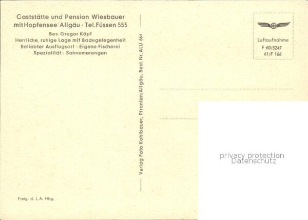 Fuessen Allgaeu Gaststätte Pension Wiesbauer Hopfensee – Bild 2