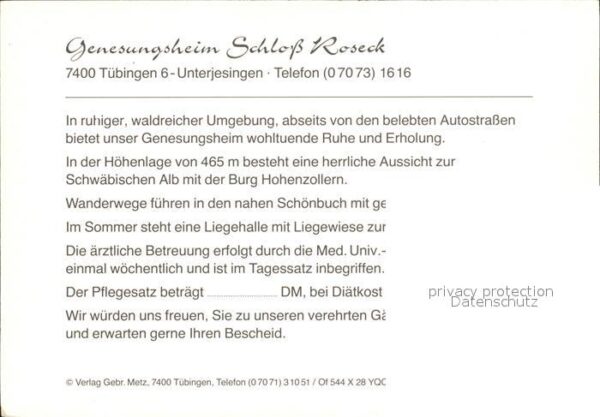 Unterjesingen Genesungsheim Schloss Roseck Landschaft – Bild 2