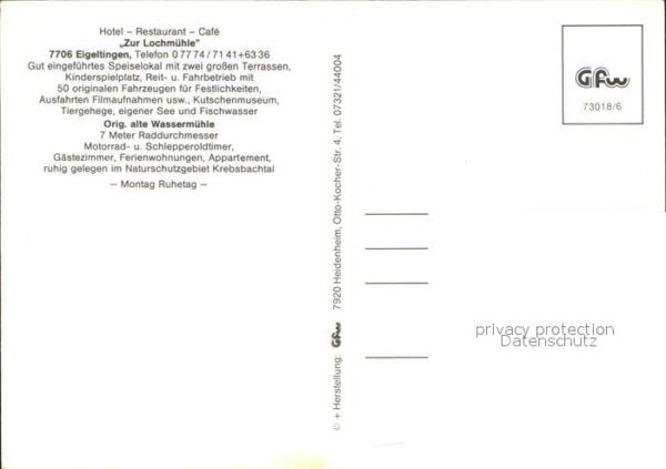 Eigeltingen Hotel Restaurant Cafe Zur Lochmühle Fli – Bild 2