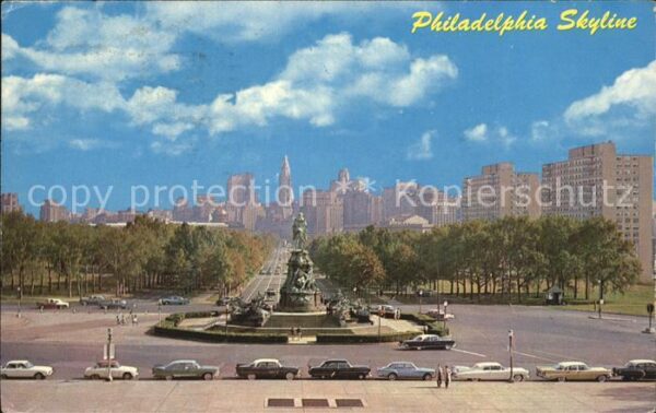 Philadelphia Pennsylvania Skyline Benjamin Franklin Parkway City