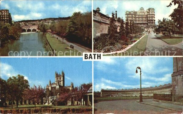 Bath UK Bridge River Avon Gardens Abbey Royal C