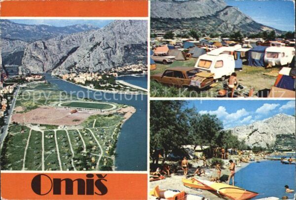Omis Campingplatz Strand Küste Fliegeraufnah