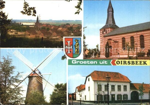 Oirsbeek Ortsansicht mit Kirche Windmühle