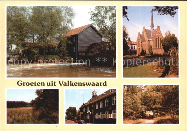 Valkenswaard Teilansichten Mühle Wasserrad Kirche La