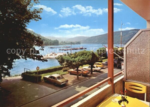 Bornhofen Kamp Hotel Garni Cafe Nickenig Blick über de