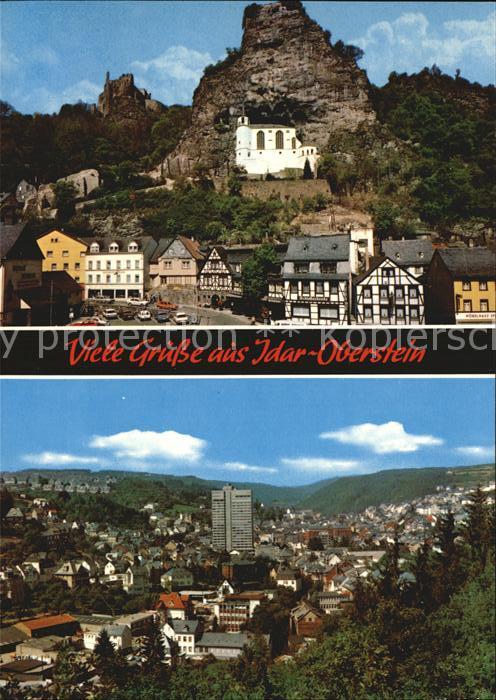 Idar-Oberstein Ortsansicht mit Felsenkirche und Schlos