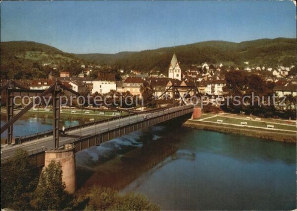 Bad Nassau Lahn Brücke Ortsansicht mit Kirche