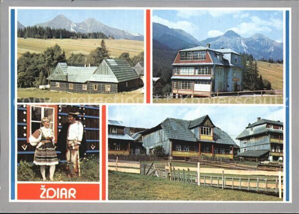 Zdiar typisches Dorf Volksarchitektur Trachte