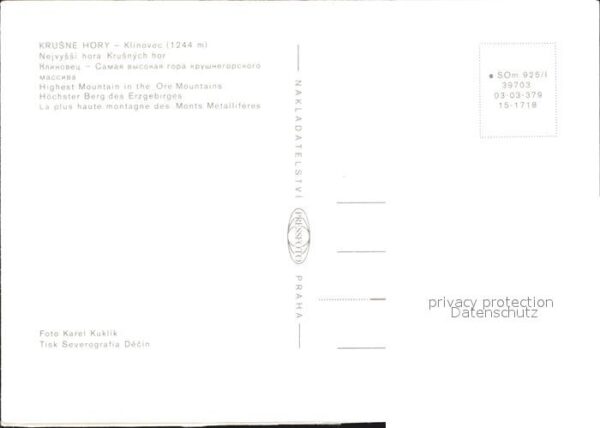 Krusne Hory Klinovec Höchster Berg des Erzgebirges – Bild 2