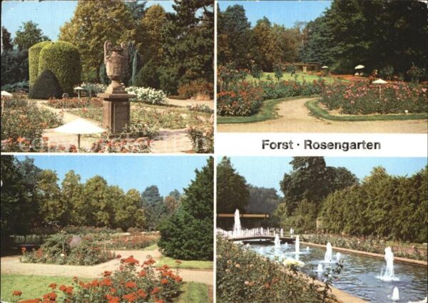 Forst Lausitz Rozowe gumno Rosengarten Wasserspiele
