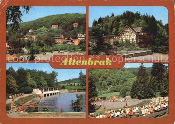 Altenbrak Harz Teilansicht Rolandseck Bergschwimmbad W