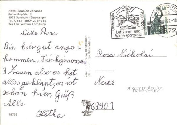 Binswangen Sonthofen Hotel Pension Johanna Alpenpanorama – Bild 2