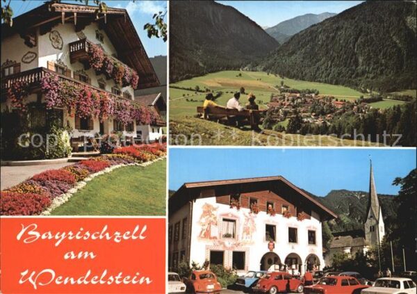 Bayrischzell Ortspartie an der Kirche Panorama Bayer