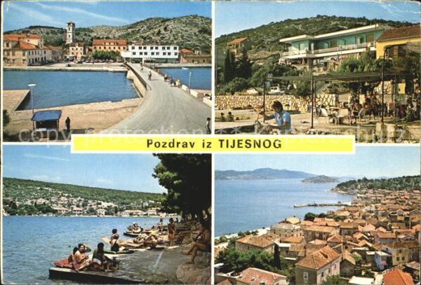 Tijesno Bosnien Herzegowina Teilansichten Brücke Strand Restaurant