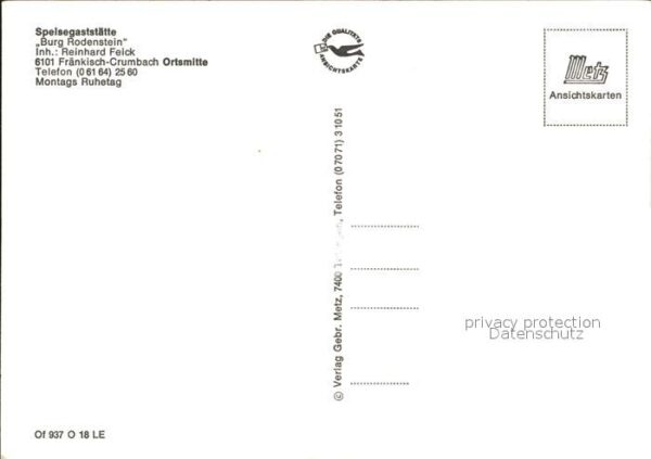 Fraenkisch-Crumbach Speisegaststätte Burg Rodenstein – Bild 2