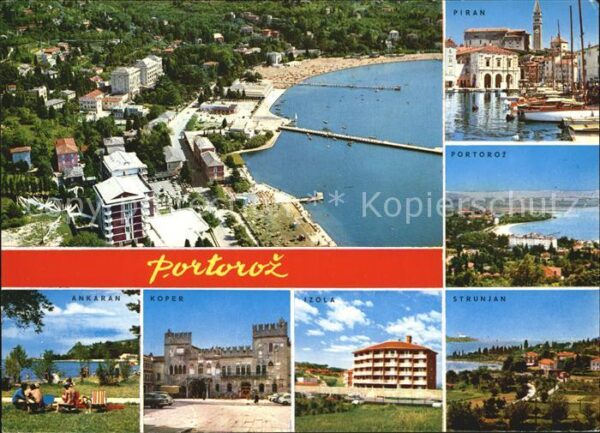 Portoroz Fliegeraufnahme Piran Strunjan Izola Ko