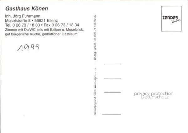 Ellenz Gasthaus Könen Panorama Moseltal Weinbe – Bild 2