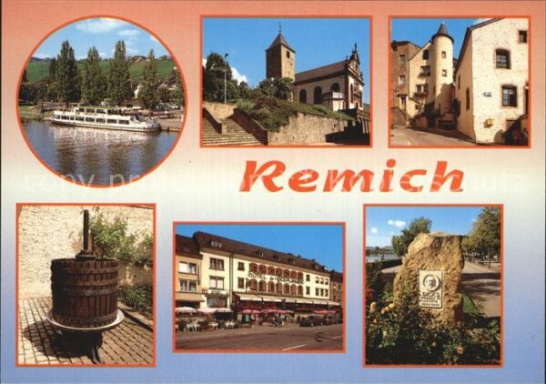 Remich Moselle Bateau Eglise St Etienne Vieill
