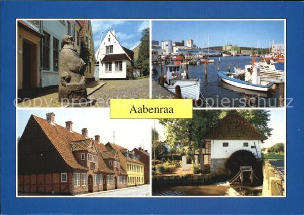 Aabenraa Apenrade Denkmal Statue Hafen Häuserpartie Wasse