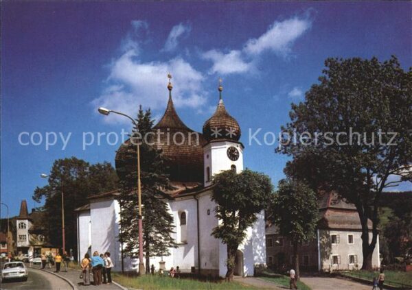 Zelezna Ruda Markt Eisenstein Barokno kostel Barock Kirche