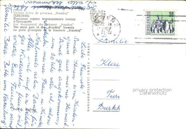 Plzen Pilsen Hauptportal Brauerei Prazdroj – Bild 2
