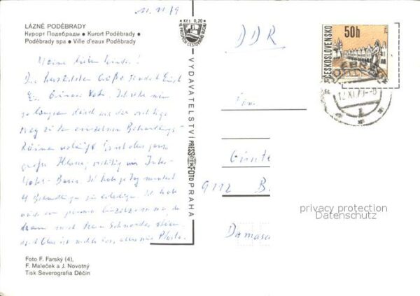 Lazne Podebrady Teilansichten Kurort Kurpark Denkmal – Bild 2