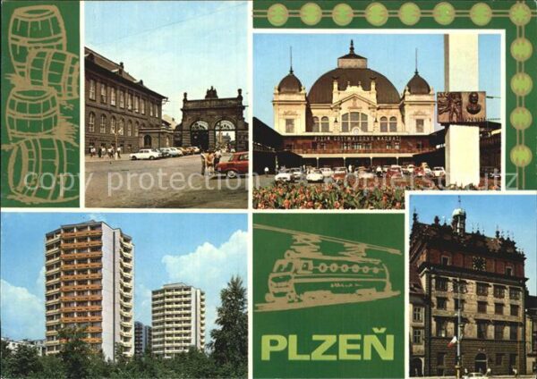 Plzen Pilsen Brana pivovaru Gottwaldovo nadrazi Sidl