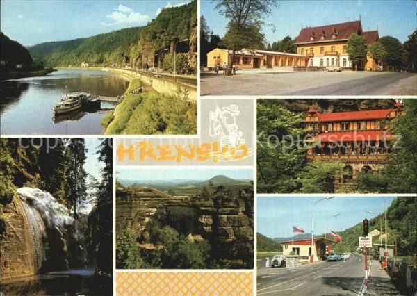 Hrensko Elbe Anleger Hotel Restaurant Wasserfal