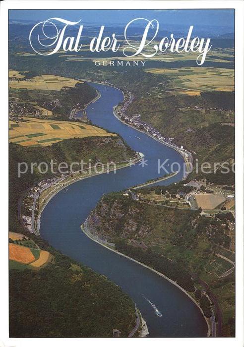 St Goarshausen Tal der Loreley Rhein Fliegeraufnahme