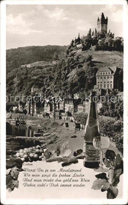 Cochem Mosel Moselpartie mit Burg