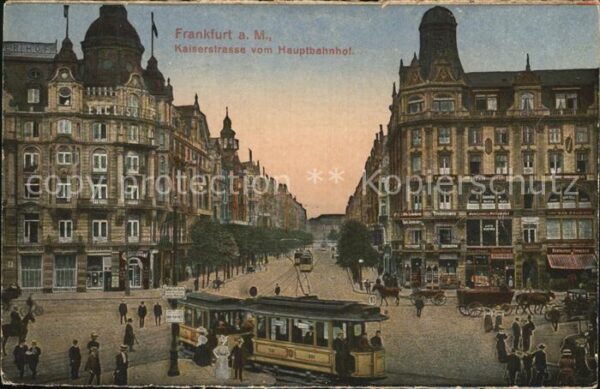 Frankfurt Main Kaiserstrasse vom Hauptbahnhof Strassen