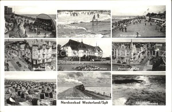 Westerland Sylt Kurpromenade Friedrichstrasse Monbijou