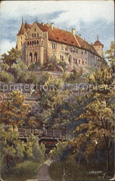 Nuernberg Burg von Westen Künstlerkarte