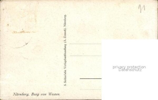 Nuernberg Burg von Westen Künstlerkarte – Bild 2
