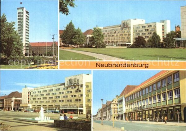 Neubrandenburg Hochhaus Karl-Marx-Platz Hotel-Vier-Tor