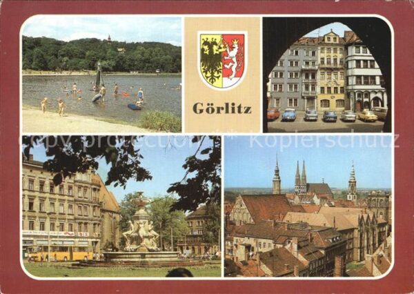 Goerlitz Sachsen Volksbad Häuser der Zeile Blick vom Dic