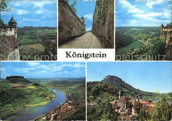 Koenigstein Saechsische Schweiz Bielatal Elbe Lilienstein Festung