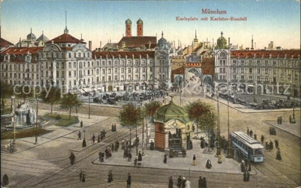 Muenchen Karlsplatz mit Karlstor Rondell