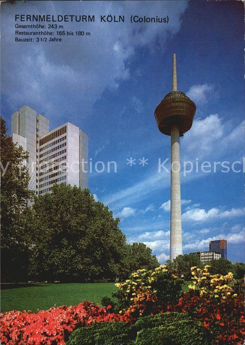 Koeln Rhein Fernmeldeturm Hochhäuser