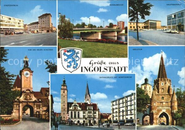 Ingolstadt Donau Stadtzentrum Donaubrücke Hauptbahnhof T