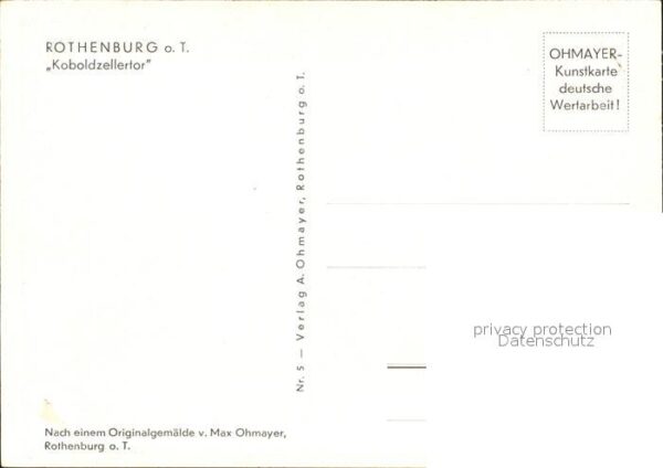 Rothenburg Tauber Koboldzellertor – Bild 2