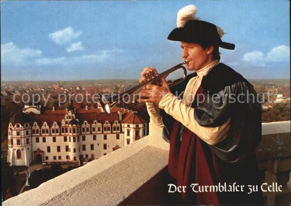 Celle Niedersachsen Turmbläser auf dem Turm der Stadtkirche