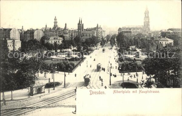 Strassenbahn Dresden Albertplatz Hauptstrasse