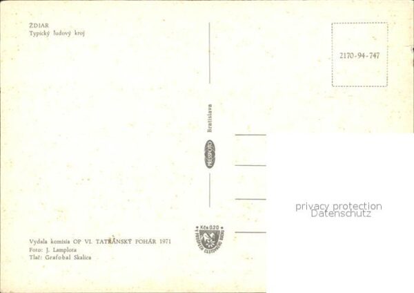 Trachten Slowakei Zdiar Typicky ludovy kroj – Bild 2