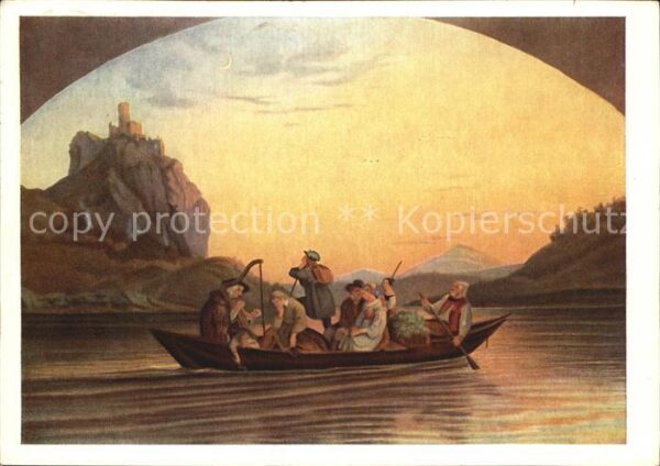 Ludwig Richter Überfahrt über die Elbe am Schreckenste