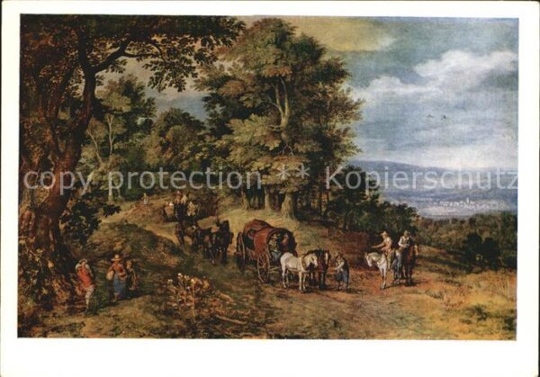 Kuenstlerkarte Jan Brueghel der Ältere Belebter Fahrwe